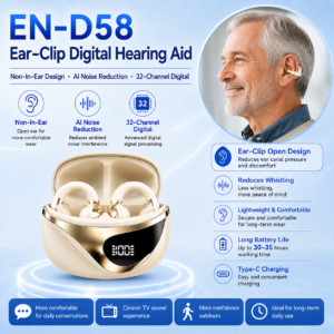D58 32-Channel Ear Clip Hearing Aids