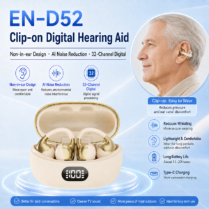D52 32-Channel Open-Ear Ear-Clip Hearing Aids