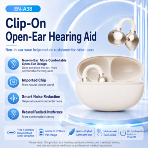 A38 Open-Ear Ear-Clip Hearing Aids